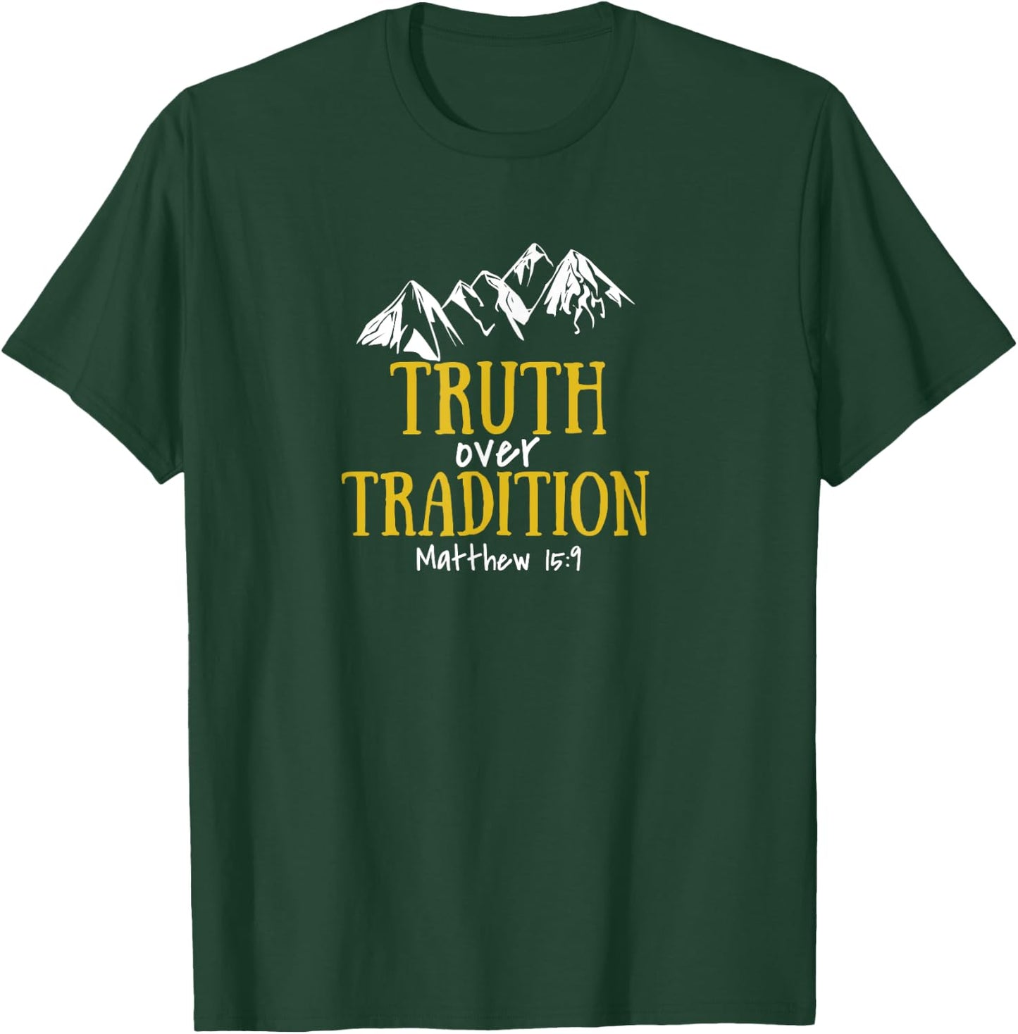 Seeking Scripture Truth Over Tradition Bible Theme Letter Print , -Adults, Black, Small T-Shirt - T-Shirt | Forest