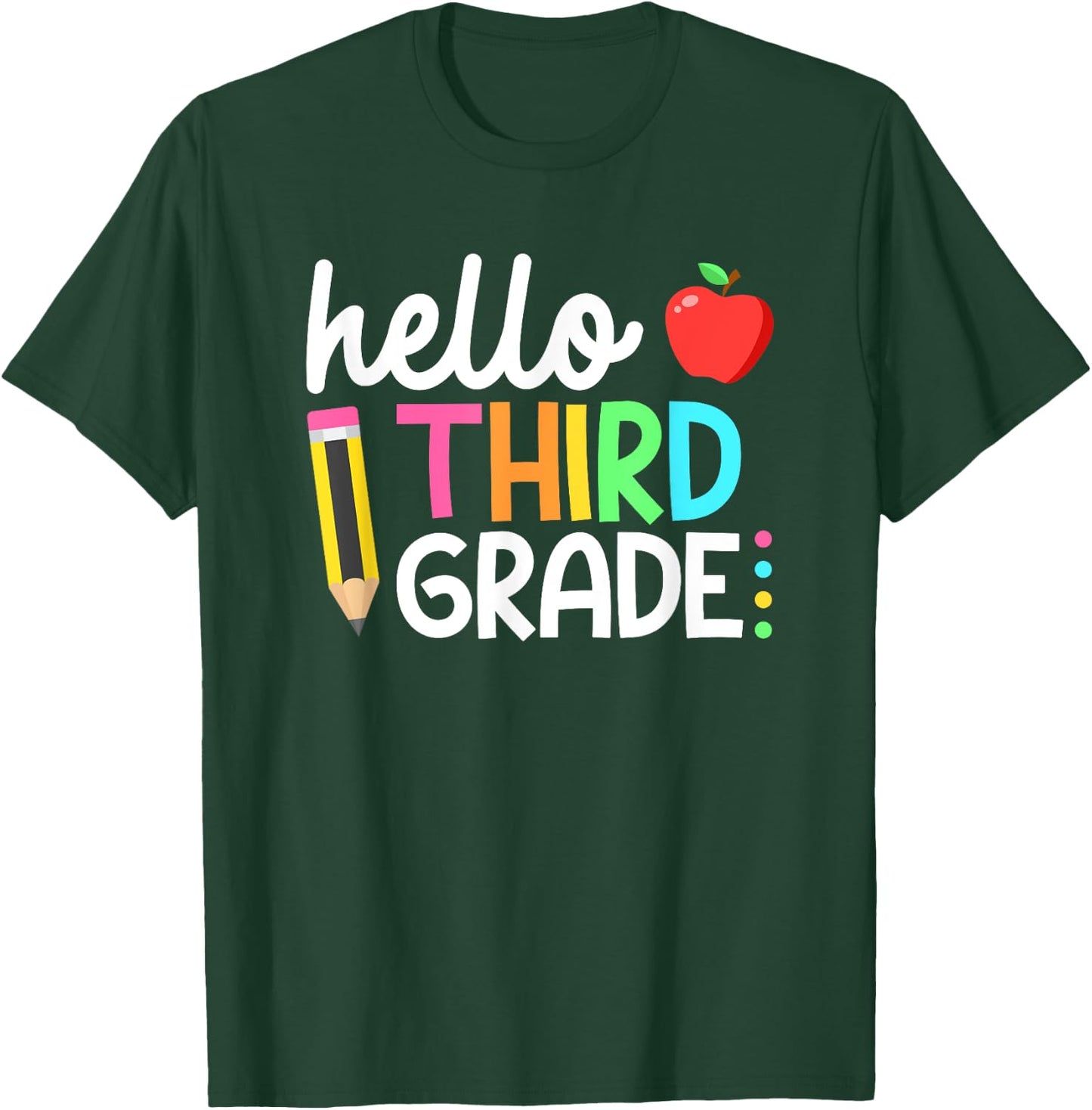 Hello Third Grade Team 3rd Grade Back to School Teacher Kids T-Shirt - T-Shirt | Forest