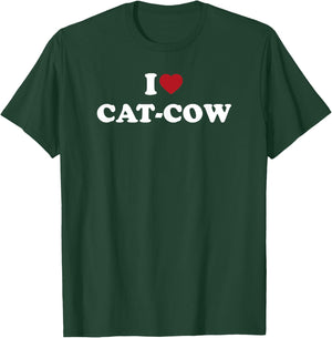 I Love Cat Cow Yoga Pose Funny Wellness Design T-Shirt - T-Shirt | Forest