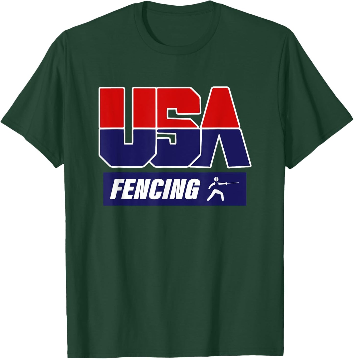 Fencing 2021 USA Team T-Shirt - T-Shirt | Forest