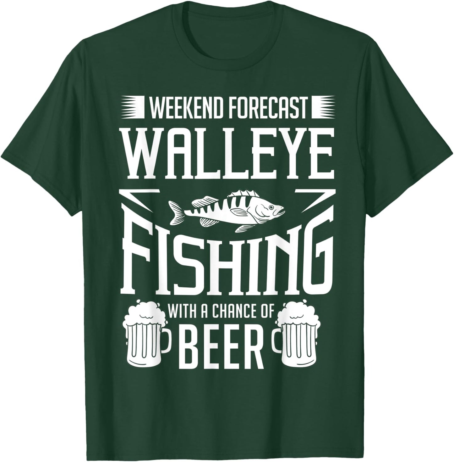 Walleye Lure Fishing Gift Walleye Fish Beer T-Shirt - T-Shirt | Forest
