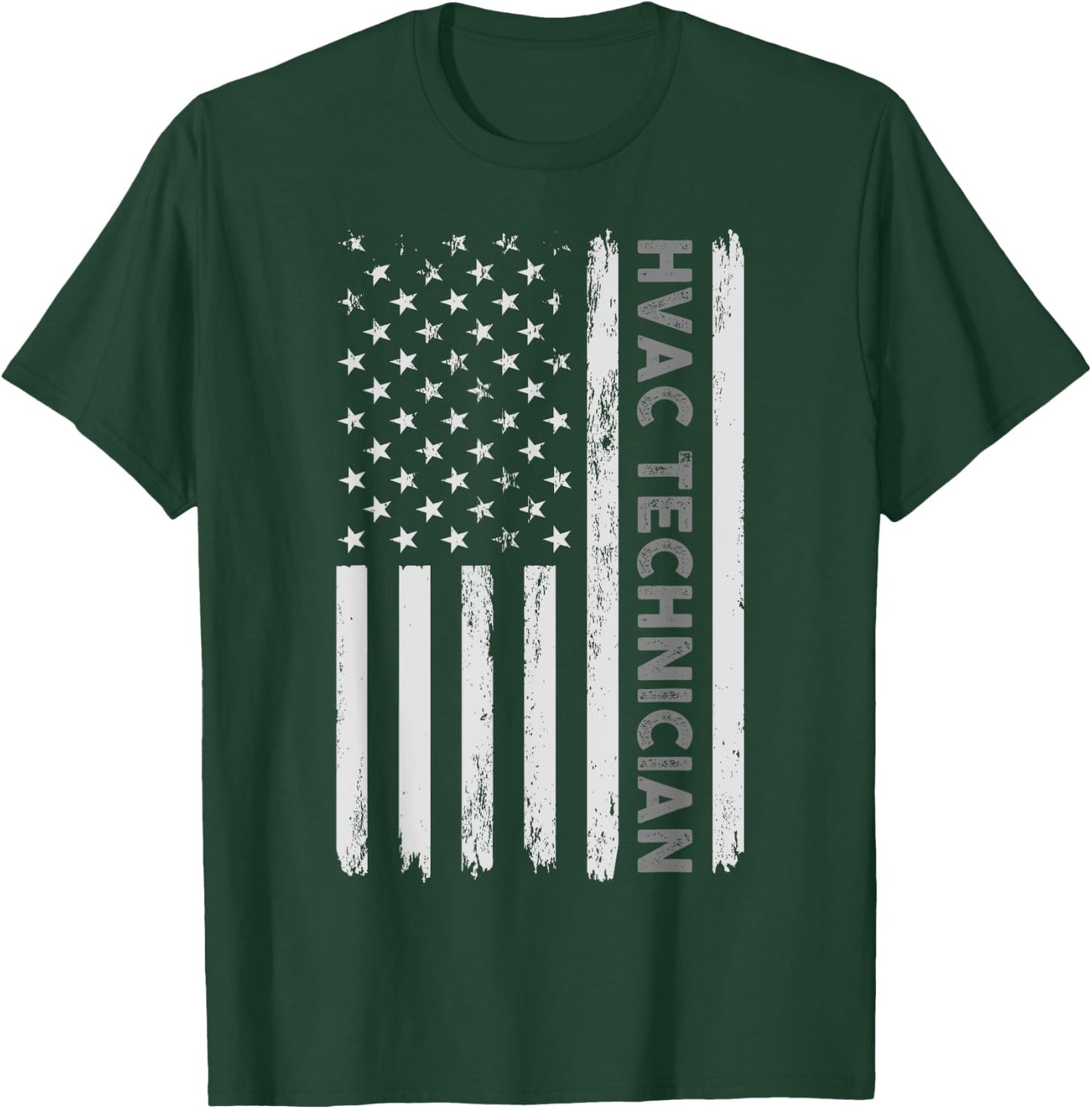 US HVAC Technician Gift USA Repairman Men Fourth Of July T-Shirt - T-Shirt | Forest