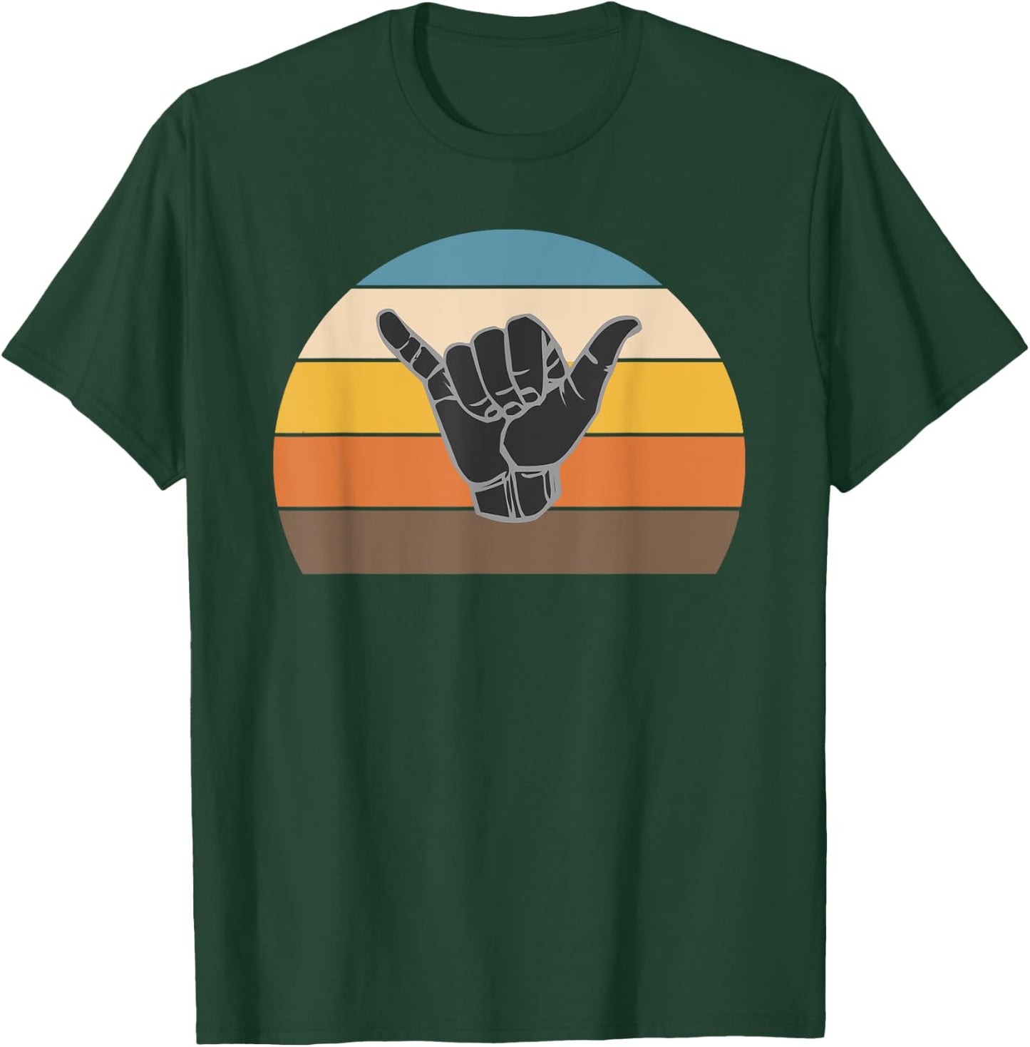 Retro Shaka Hand Surf Sign - Cool Surfer / Surfing Culture T-Shirt - T-Shirt | Forest