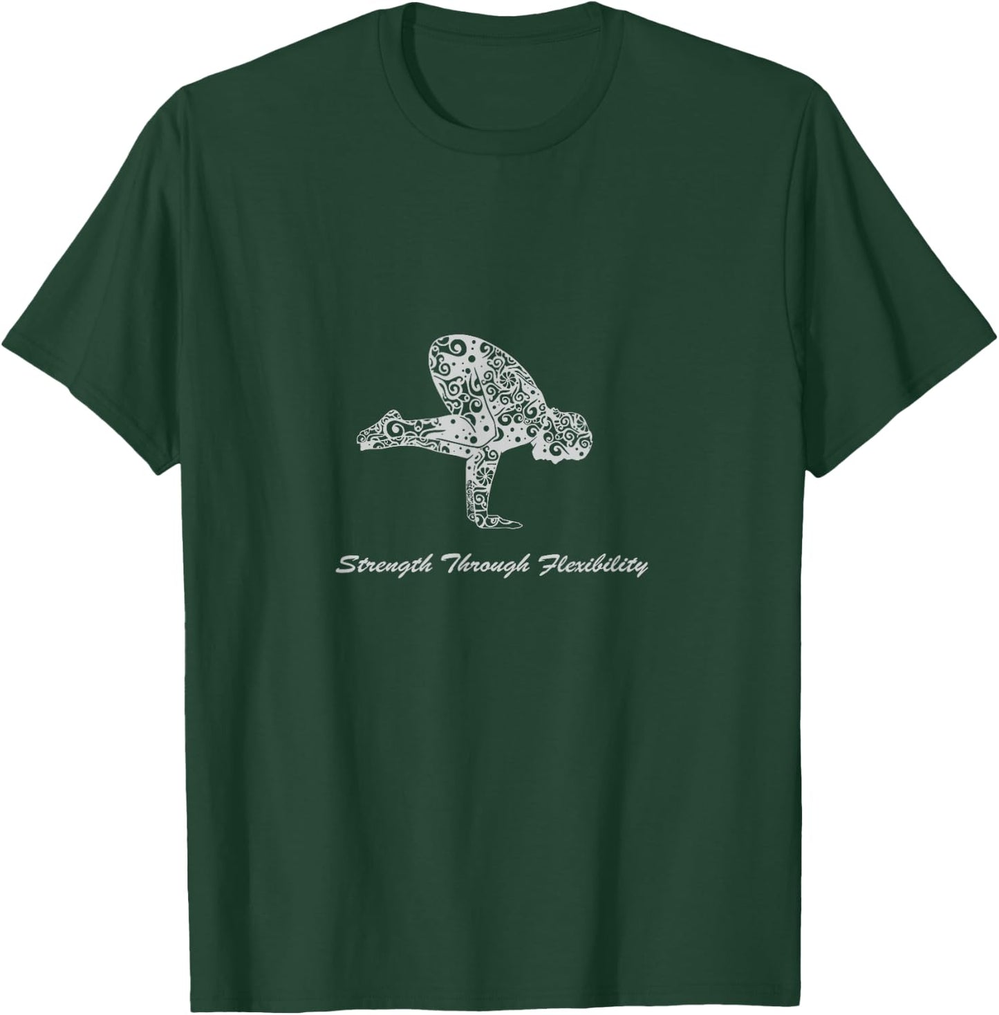 STF Yoga Crow Pose Fitness Calisthenics Mandala T-Shirt - T-Shirt | Forest