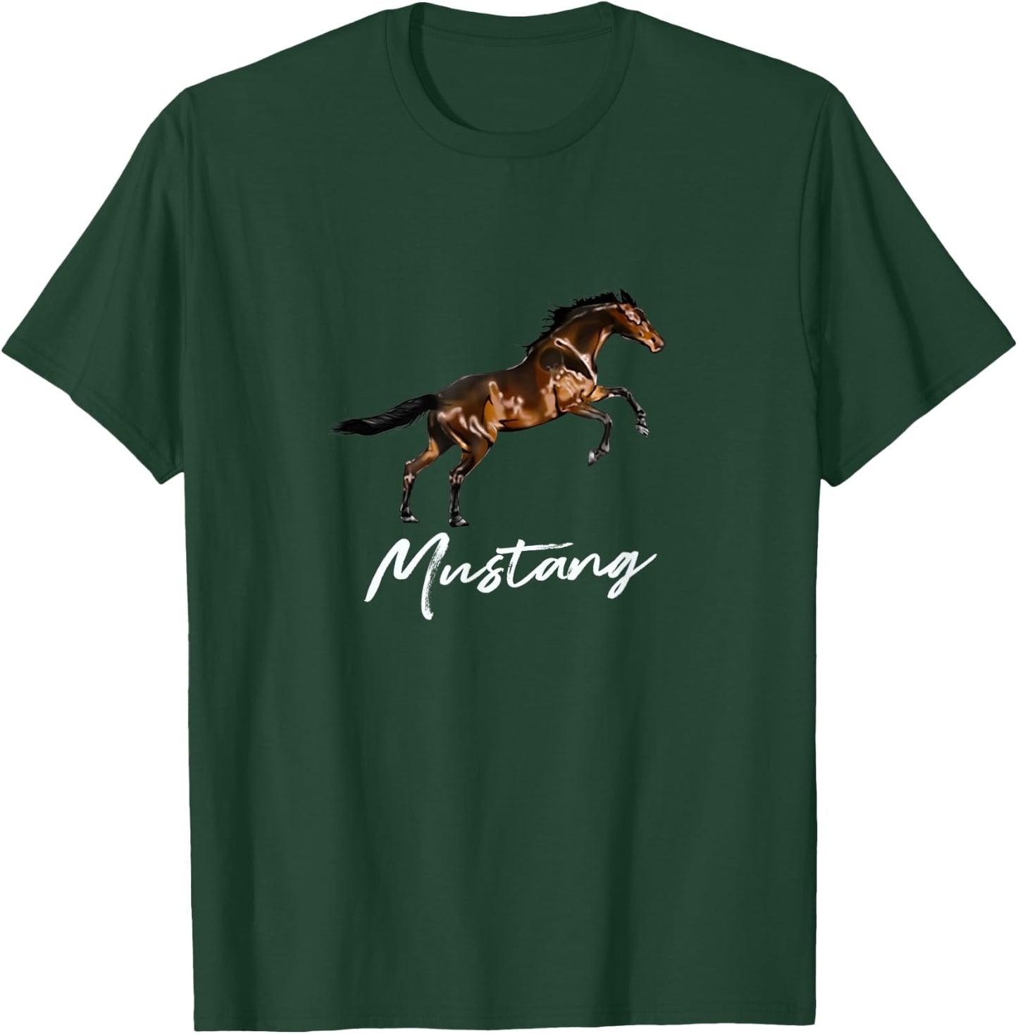 Running Wild Mustang Horse breed Equestrian Lover Shirt T-Shirt - T-Shirt | Forest