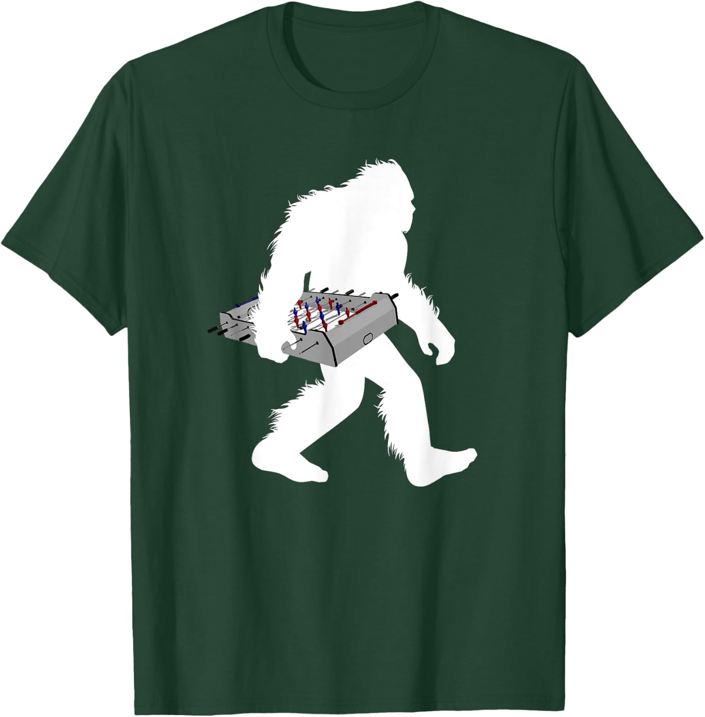 Bigfoot Carrying Foosball Table Football Game Sasquatch T-Shirt - T-Shirt | Forest