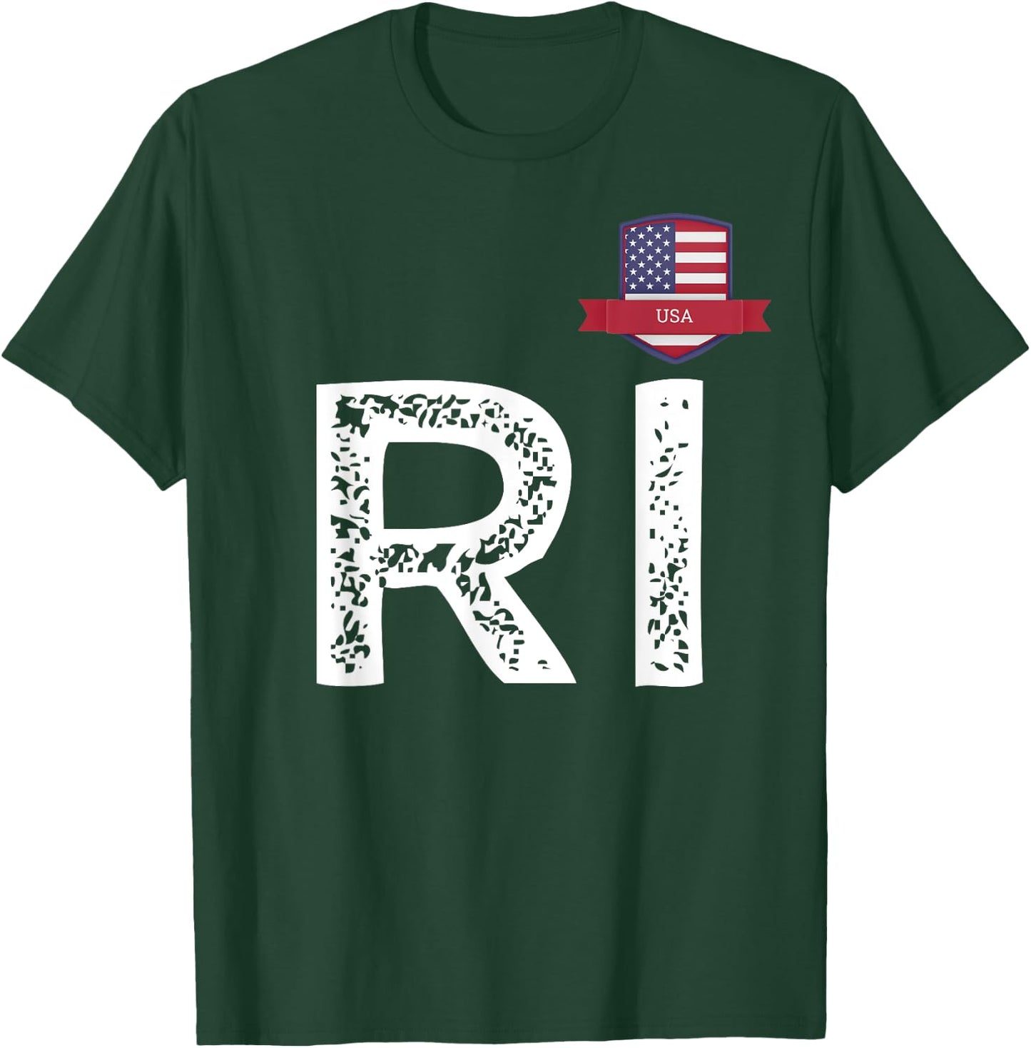 USA Human-Flag Letter R and I American USA T-Shirt - T-Shirt | Forest