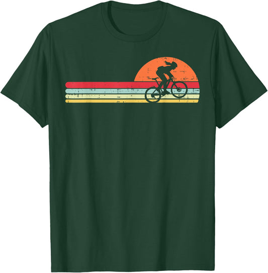Mountain Bike Girl Retro Cycling Bicycle Rider Women Gift T-Shirt - T-Shirt | Forest