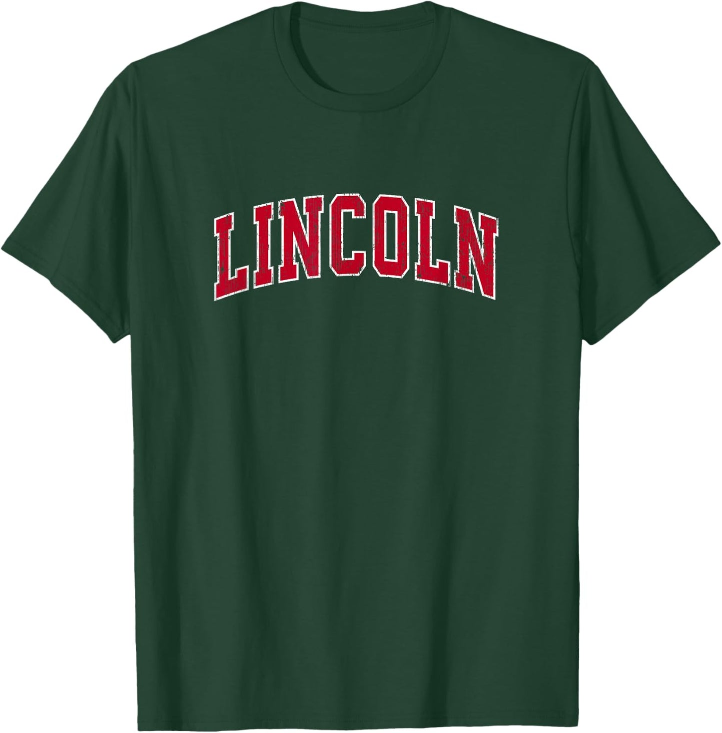 Lincoln California CA Vintage Sports Design Red Design T-Shirt - T-Shirt | Forest
