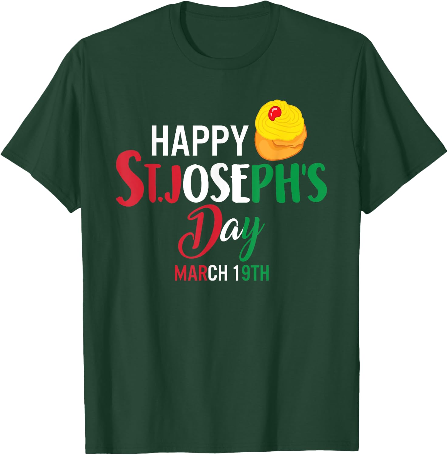 Happy St Josephs Day Jesus Catholic Christian March Sfingi T-Shirt - T-Shirt | Forest