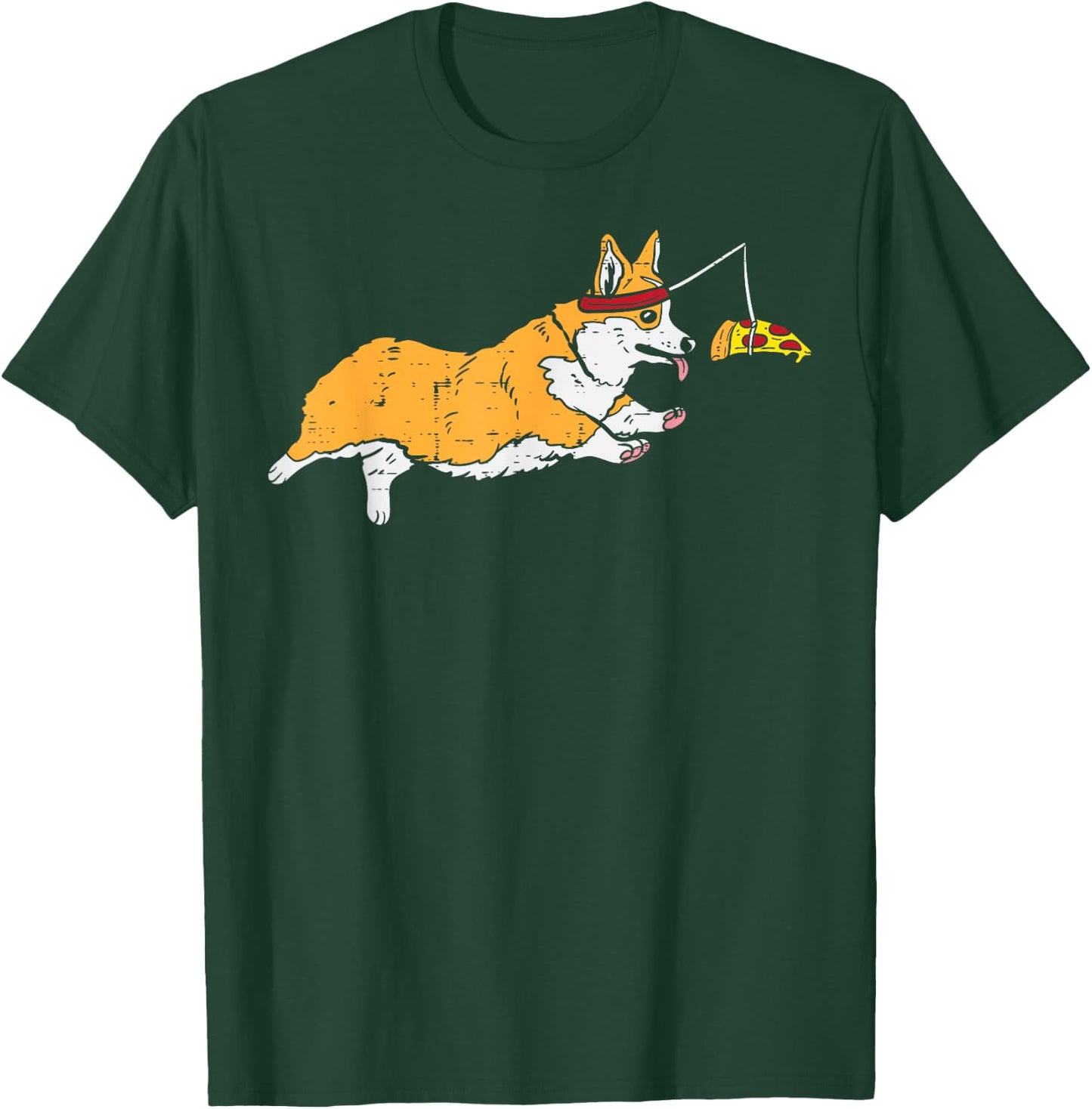 Running Welsh Corgi Pizza Funny Food Lover Dog Owner Gift T-Shirt - T-Shirt | Forest
