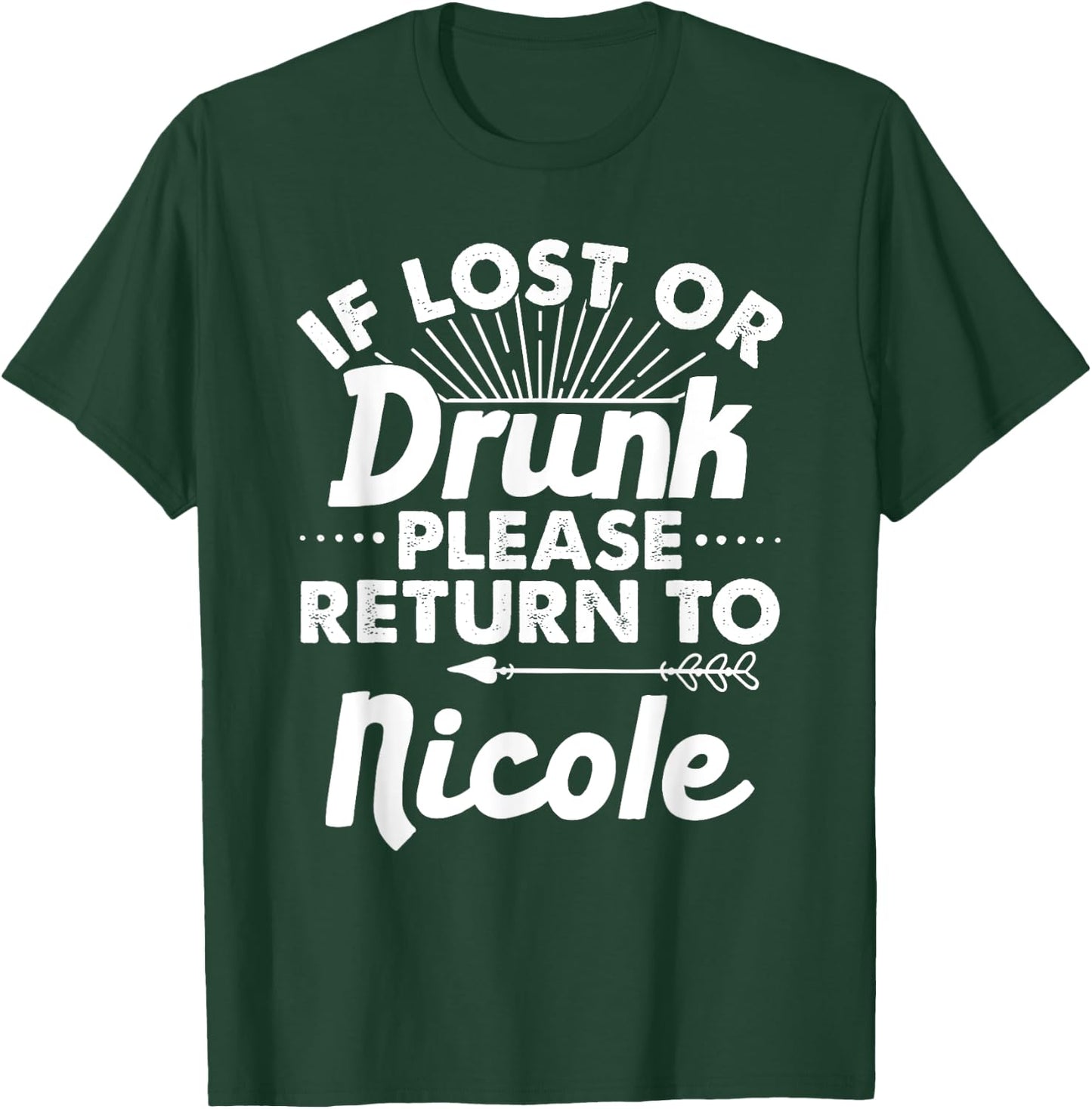 If Lost Or Drunk Please Return To NICOLE Gift Name Women T-Shirt - T-Shirt | Forest