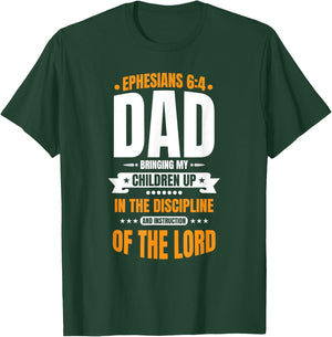 Christian Father's Day Blessed Dad Ephesians 6:4 T-Shirt - T-Shirt | Forest