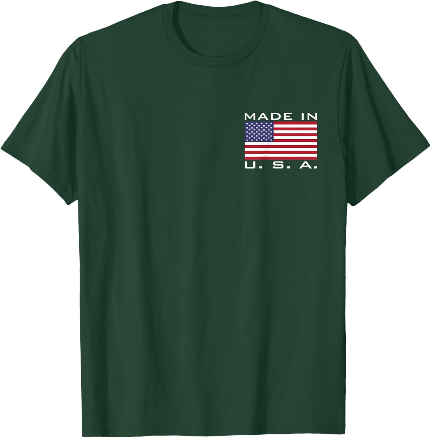 Made in The USA, Made in America, US Flag, Stars and Stripes Colour T-Shirt - T-Shirt | Forest