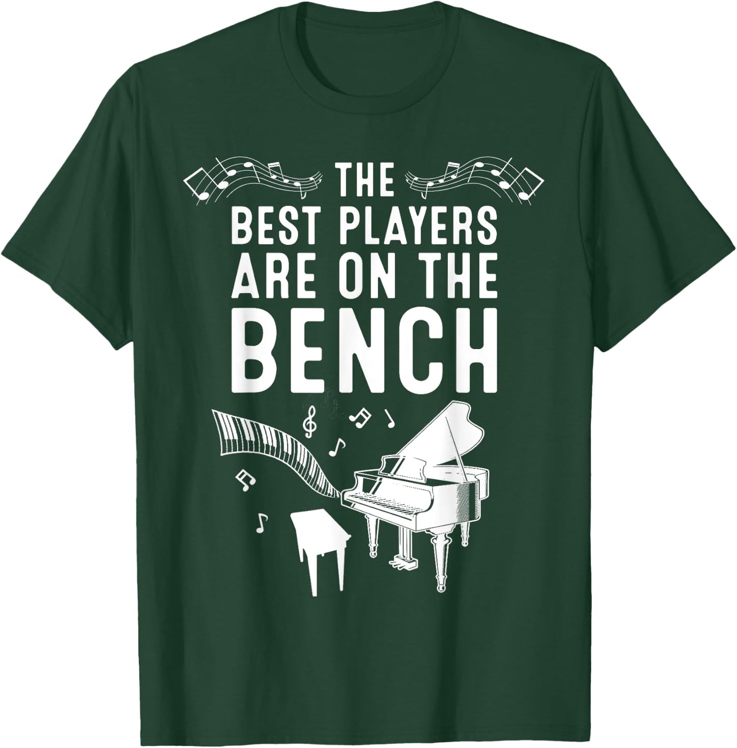 Funny Piano Player Gift Cute Bench Pianist T-Shirt - T-Shirt | Forest