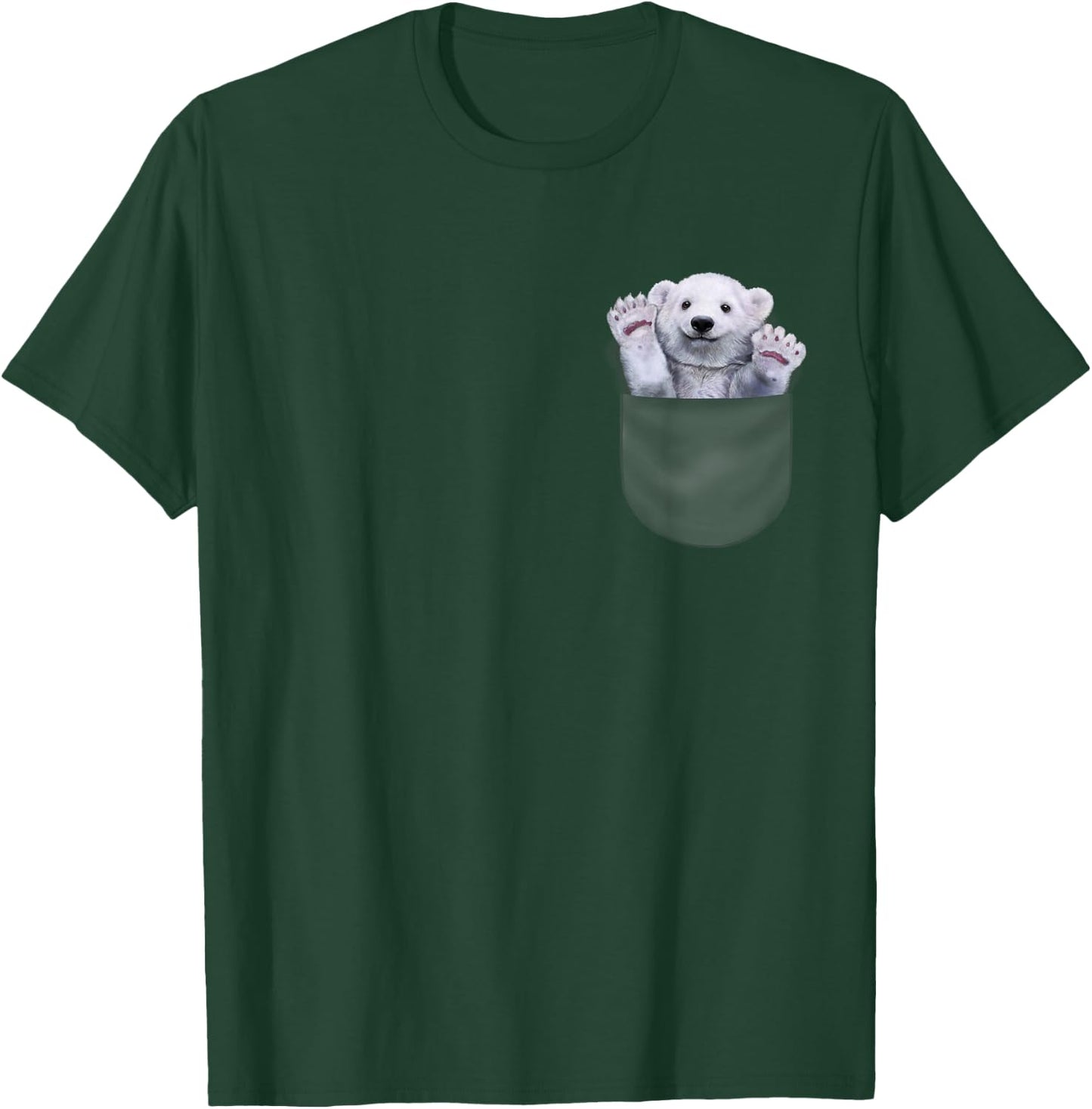 Cute Polar Bear in Pocket T-Shirt - T-Shirt | Forest
