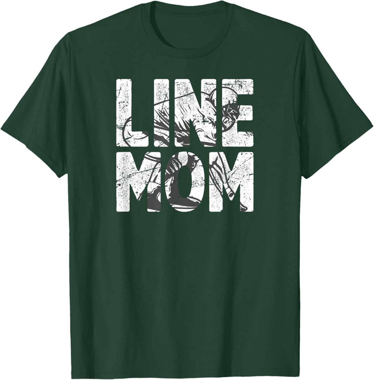 Football Line Mom Of A Football Lineman Mother T-Shirt - T-Shirt | Forest