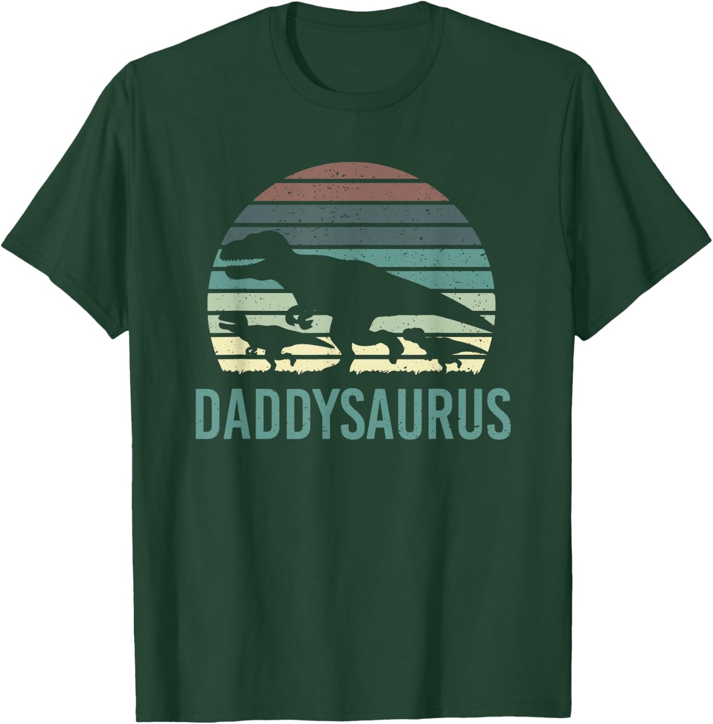 Daddysaurus Fathersday Dad Papa Family Dinosaurs Vintage T-Shirt - T-Shirt | Forest
