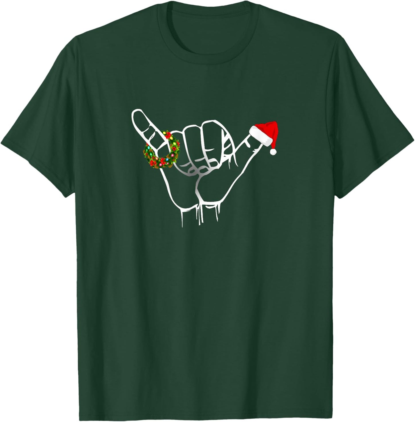 Shaka Sign Aloha Hand Good Vibe Hawaii Christmas Shaka T-Shirt - T-Shirt | Forest