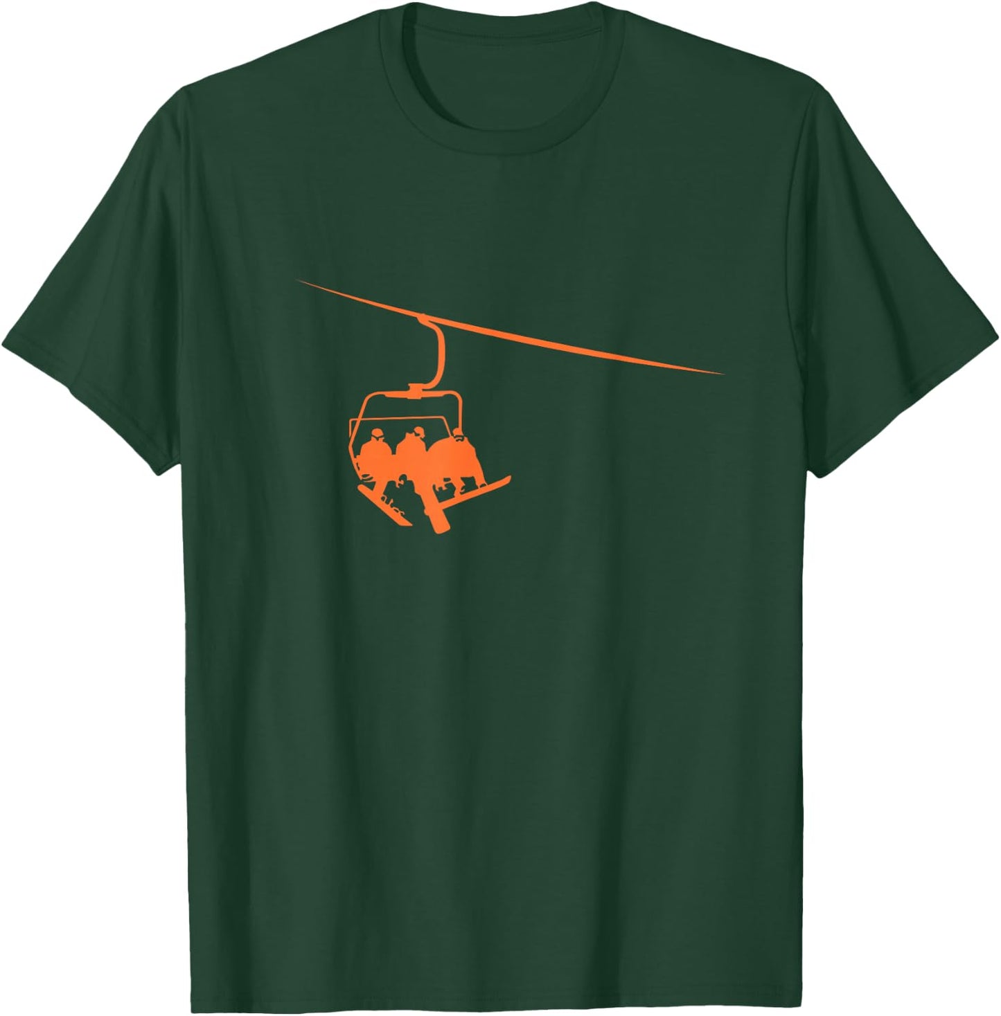 Snowboard Lift Boarding Relaxing in Lift Ski Winter Sport T-Shirt - T-Shirt | Forest