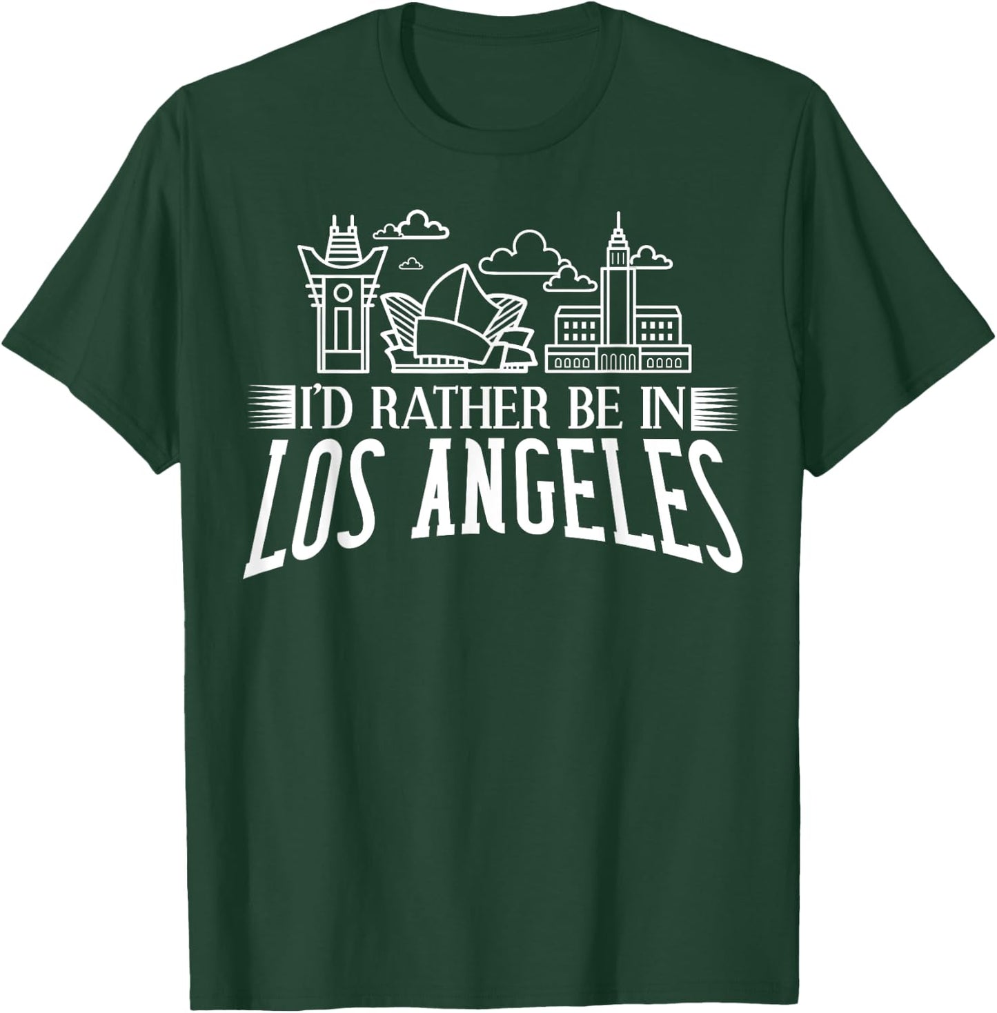 Los Angeles California City Skyline Map Travel T-Shirt - T-Shirt | Forest