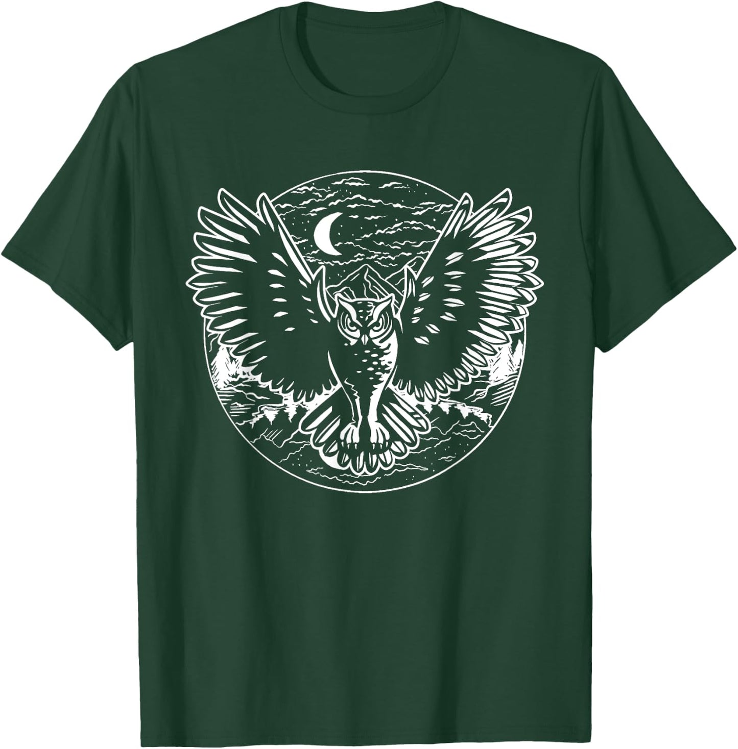 Owl | White Owl | Cute Owl | Red Owl | Night Owl Graphic T-Shirt - T-Shirt | Forest