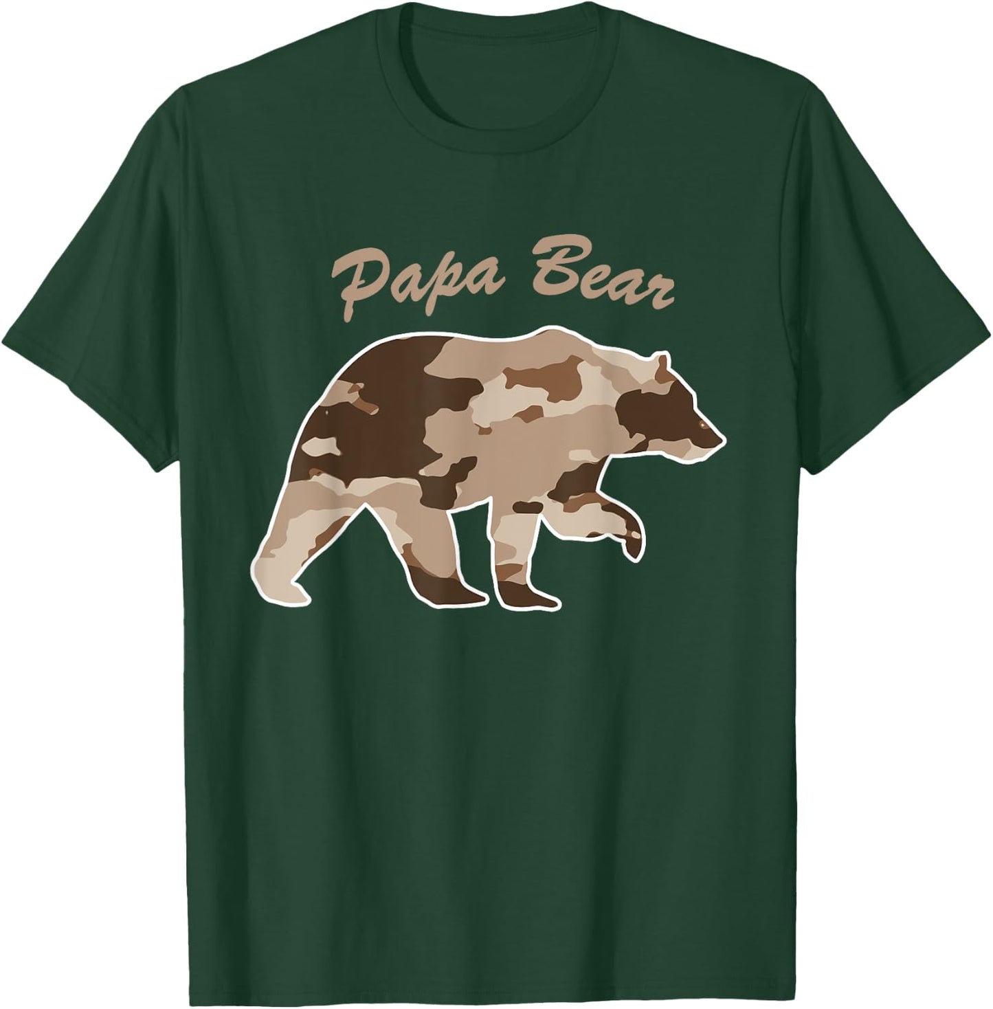 Camouflage Daddy Bear Family Camo Hunting - Papa Bear T-Shirt - T-Shirt | Forest