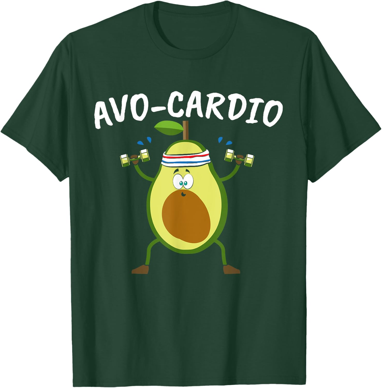 Avocado Graphic Avo Cardio for a Avacardio Workout Pun T-Shirt - T-Shirt | Forest