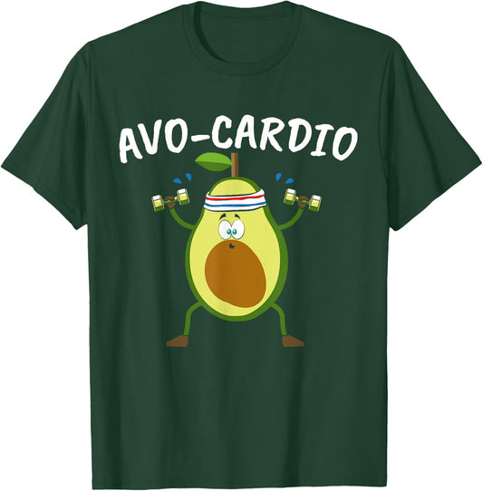 Avocado Graphic Avo Cardio for a Avacardio Workout Pun T-Shirt - T-Shirt | Forest
