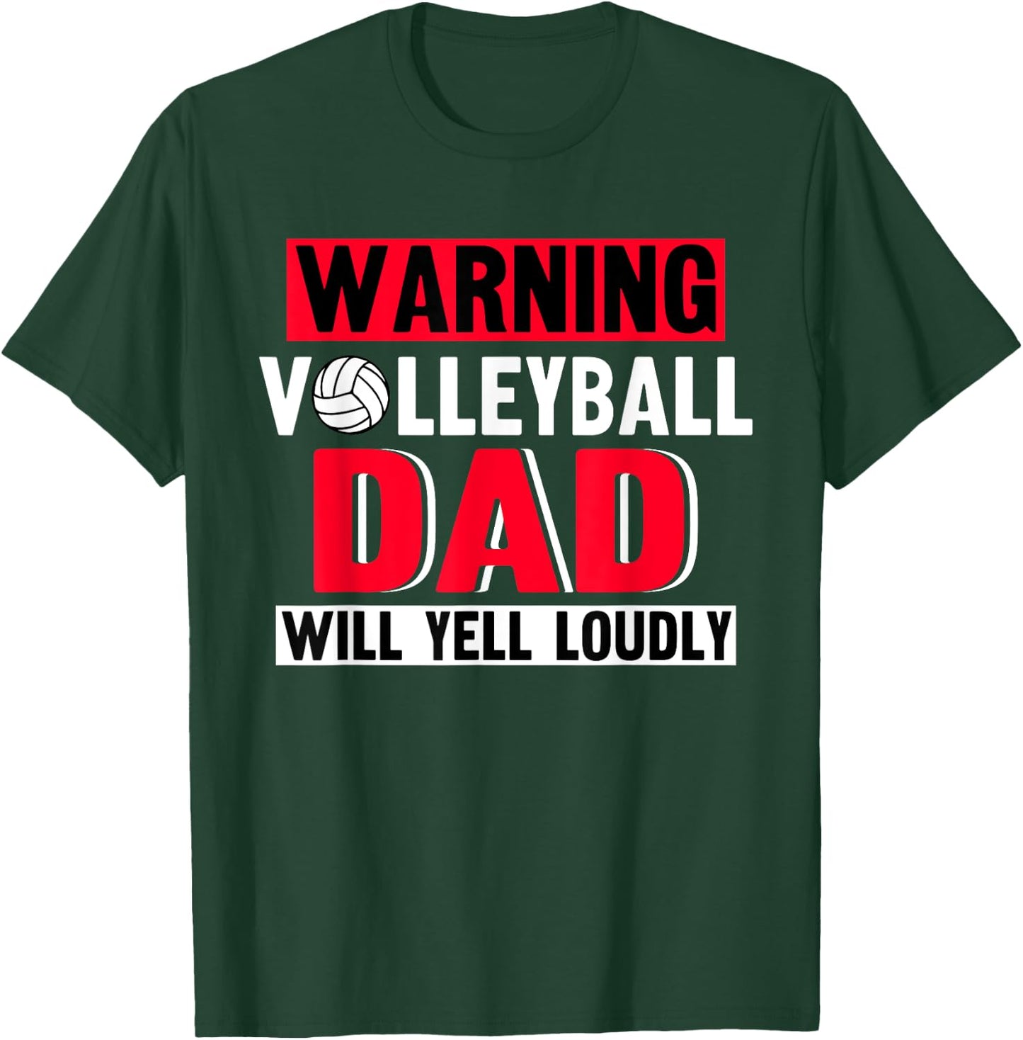 Volleyball Dad Fan Player Daddy Team Sport Father's Day T-Shirt - T-Shirt | Forest