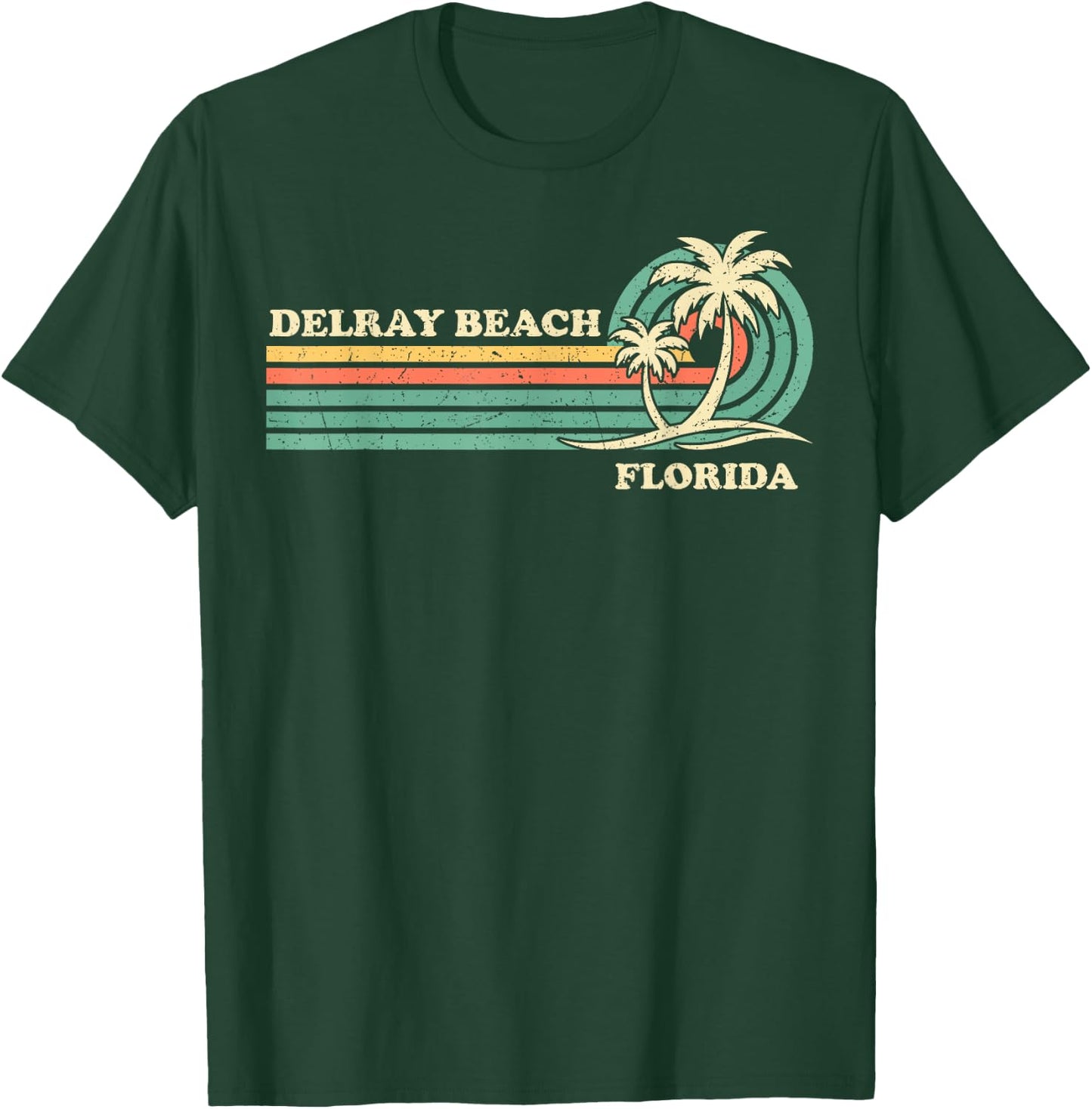 Vintage Retro Summer Vacation Florida Delray Beach T-Shirt - T-Shirt | Forest