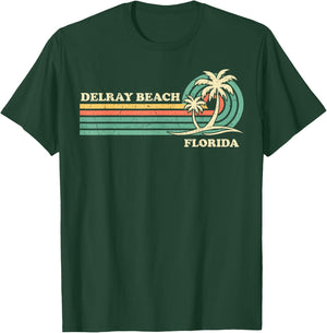 Vintage Retro Summer Vacation Florida Delray Beach T-Shirt - T-Shirt | Forest