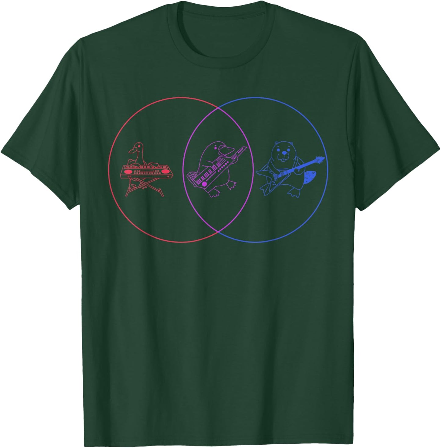 Funny Venn Chart - Duck Platypus Beaver T-Shirt - T-Shirt | Forest