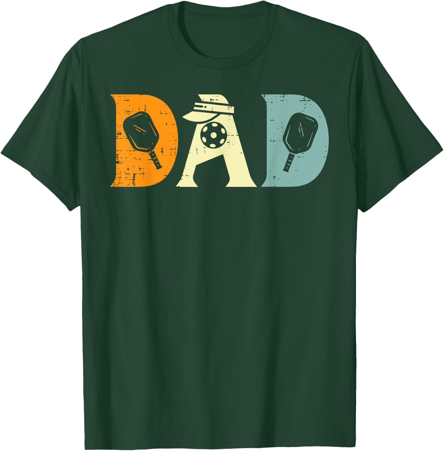 Pickleball Dad Pickle Ball Sports Daddy Papa Grandpa Men T-Shirt - T-Shirt | Forest