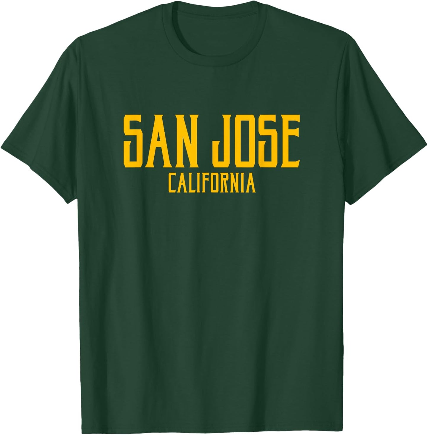San Jose California Text Amber Print T-Shirt - T-Shirt | Forest