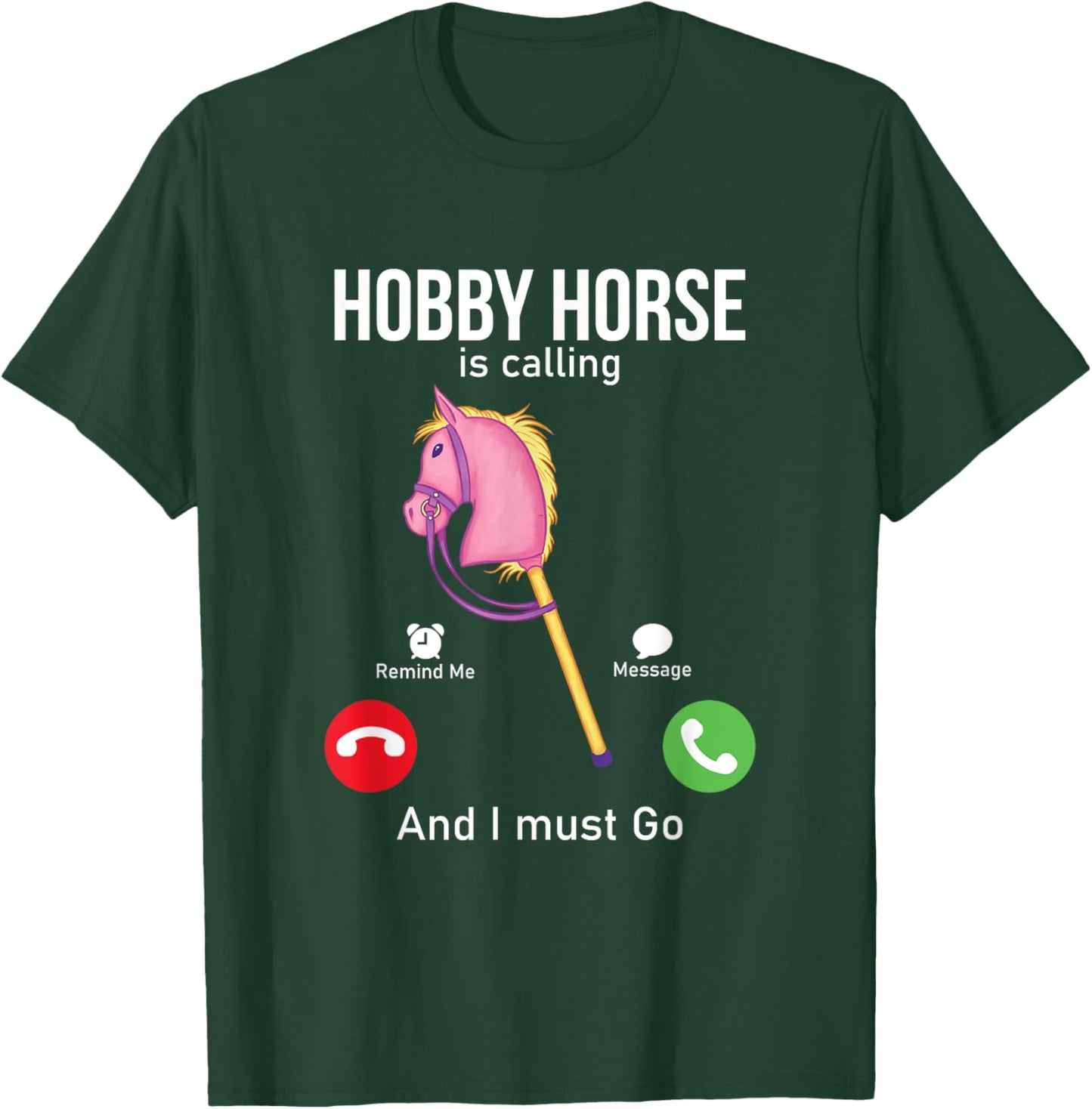 Funny Hobby Horsing Gifts For Hobby Horse Riders -Adult Black Cotton Blend Small Classic Fit Short Sleeve T-Shirt - T-Shirt | Forest