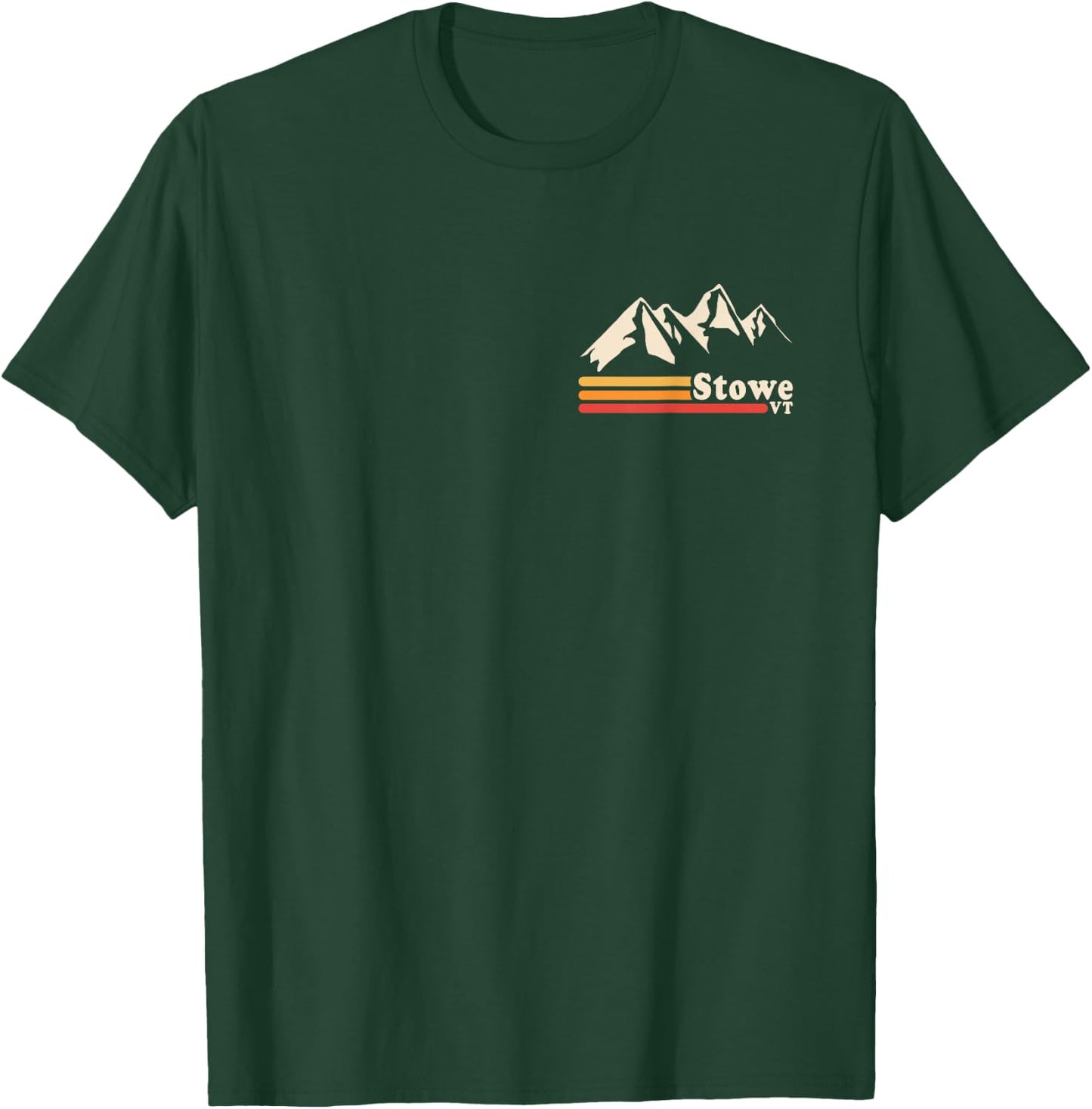 Retro Stowe Vermont VT Mountains Ski T-Shirt - T-Shirt | Forest