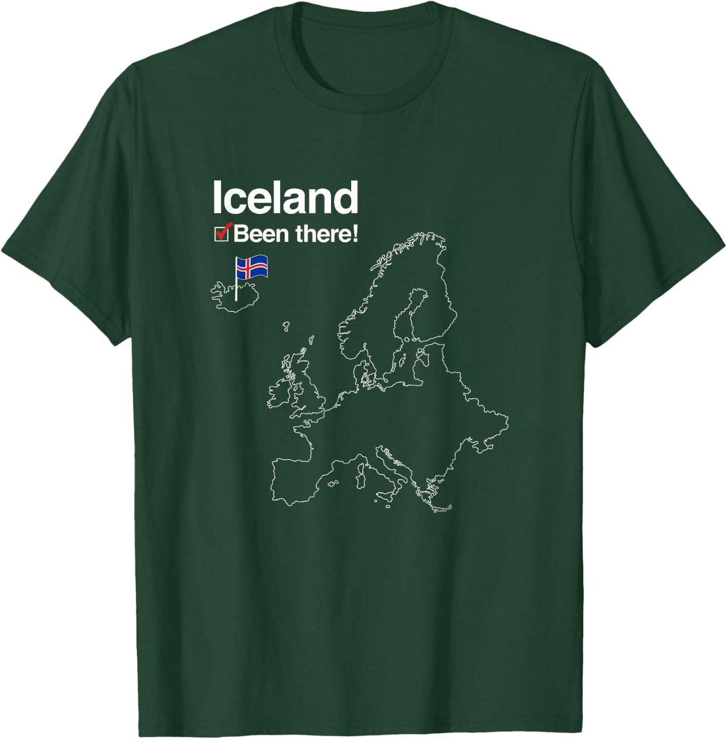 Flag and Map of Iceland T-Shirt - T-Shirt | Forest