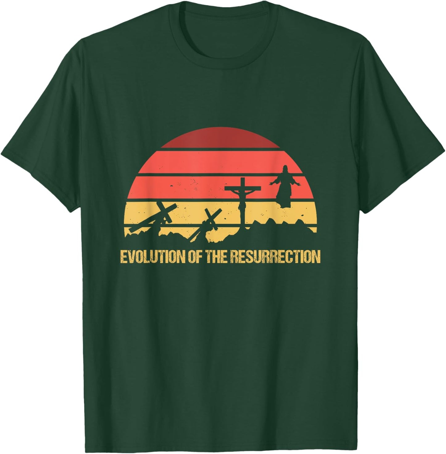 Resurrection Evolution Jesus Christ Religion Prayer God Gift T-Shirt - T-Shirt | Forest