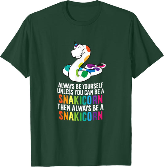 Snake Pet Always Be A Snakicorn Birthday Unicorn Snake T-Shirt - T-Shirt | Forest