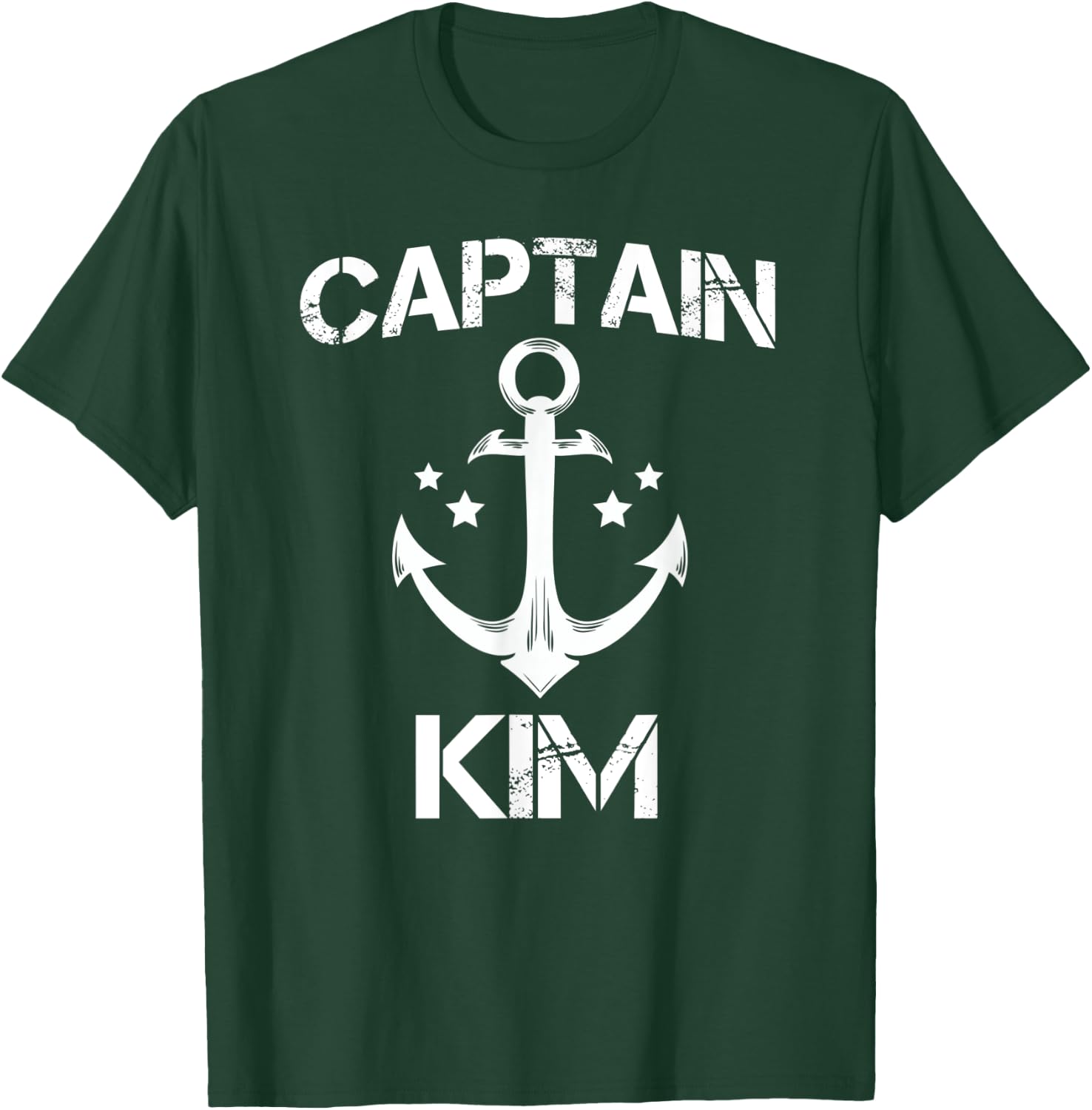 CAPTAIN KIM Funny Birthday Personalized Name Boat Gift T-Shirt - T-Shirt | Forest