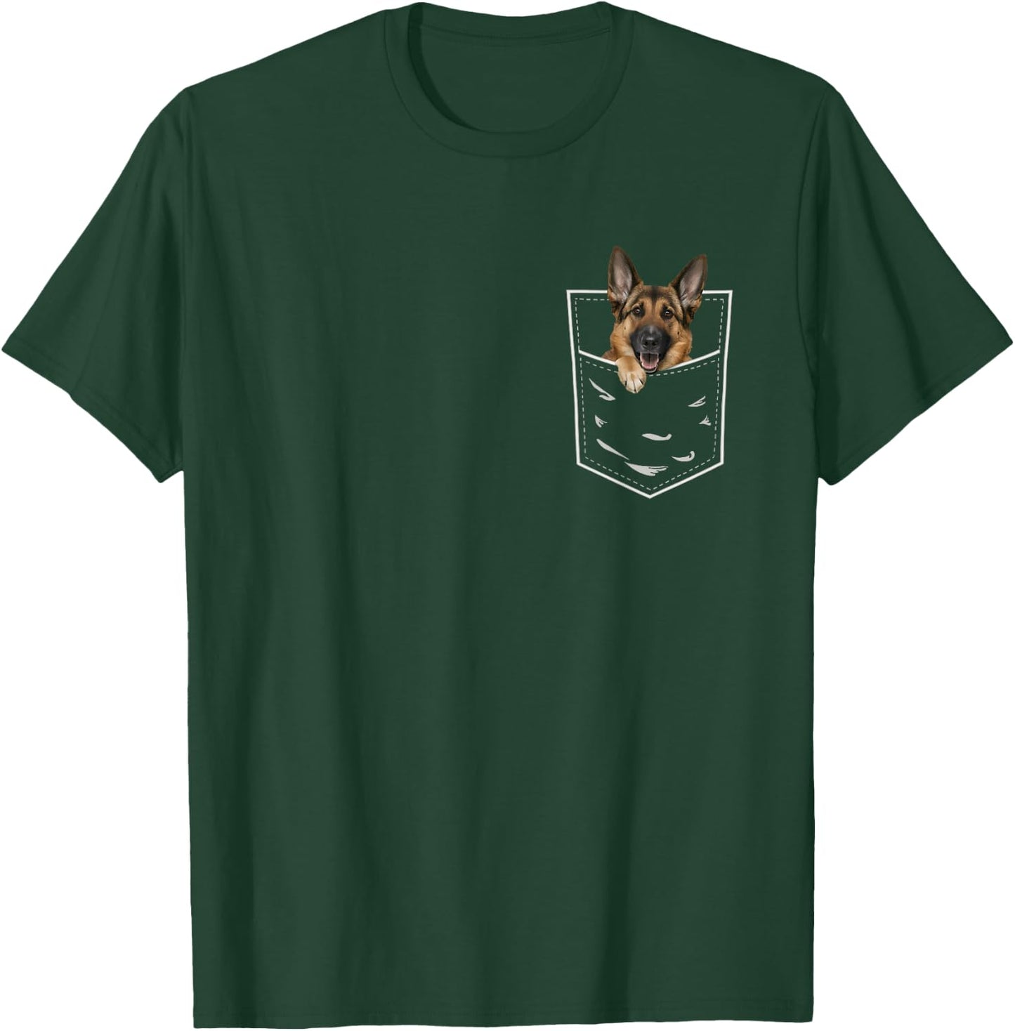 German Shepherd Funny Dog Lovers German Shepherd In Pocket T-Shirt - T-Shirt | Forest