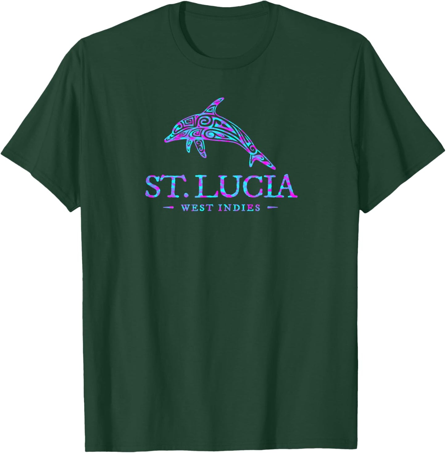 St Lucia Dolphin Boys Girls Toddler Souvenir T-Shirt - T-Shirt | Forest