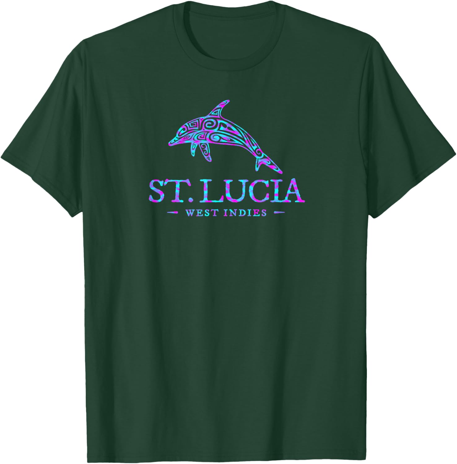 St Lucia Dolphin Boys Girls Toddler Souvenir T-Shirt - T-Shirt | Forest