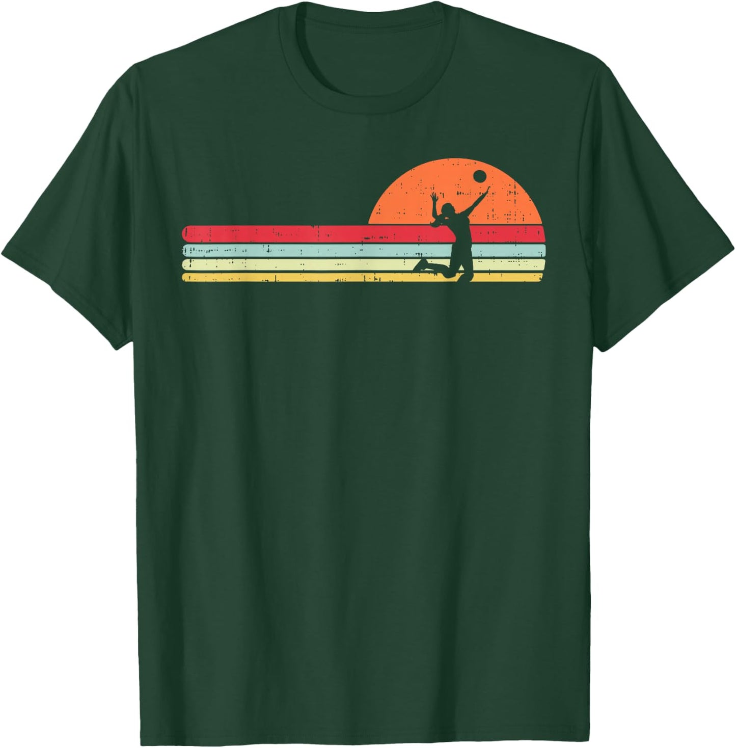 Girl Volleyball Retro Players Coach Teens Ladies Women Gift T-Shirt - T-Shirt | Forest
