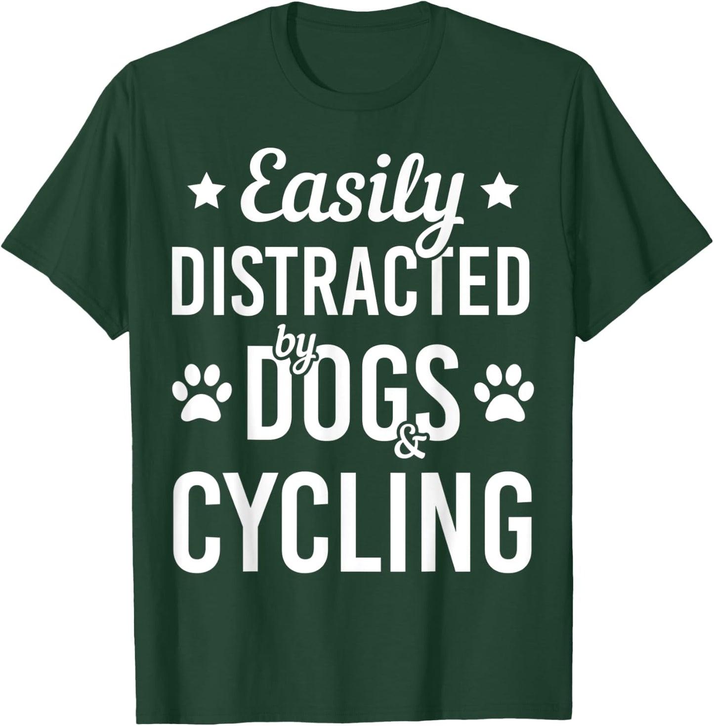 Dog Lover Cycling Lover Dogs And Cycling Bicycle Funny Dog T-Shirt - T-Shirt | Forest