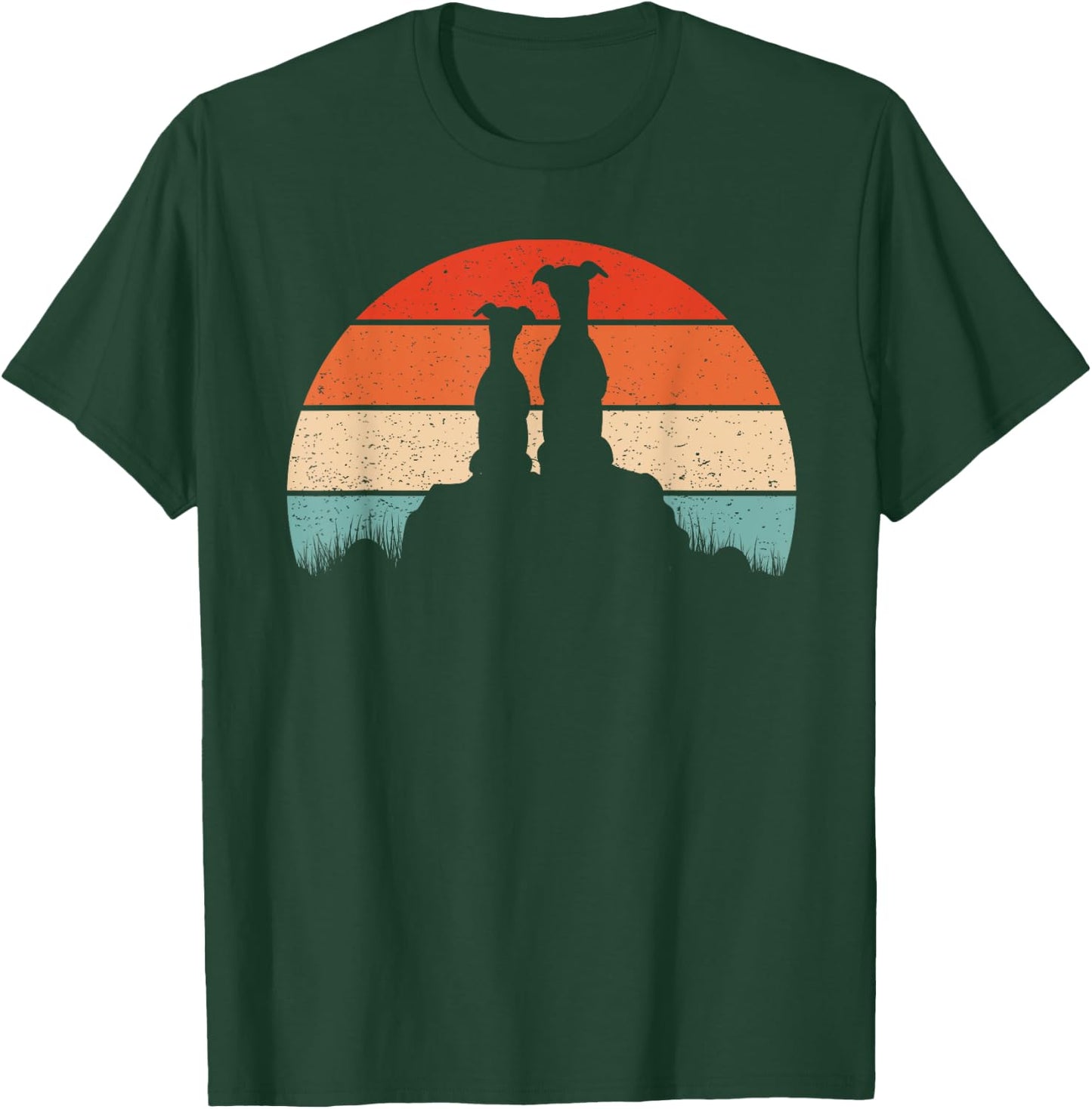 Whippet Dog Lover Vintage Retro Sunset Gift Women T-Shirt - T-Shirt | Forest