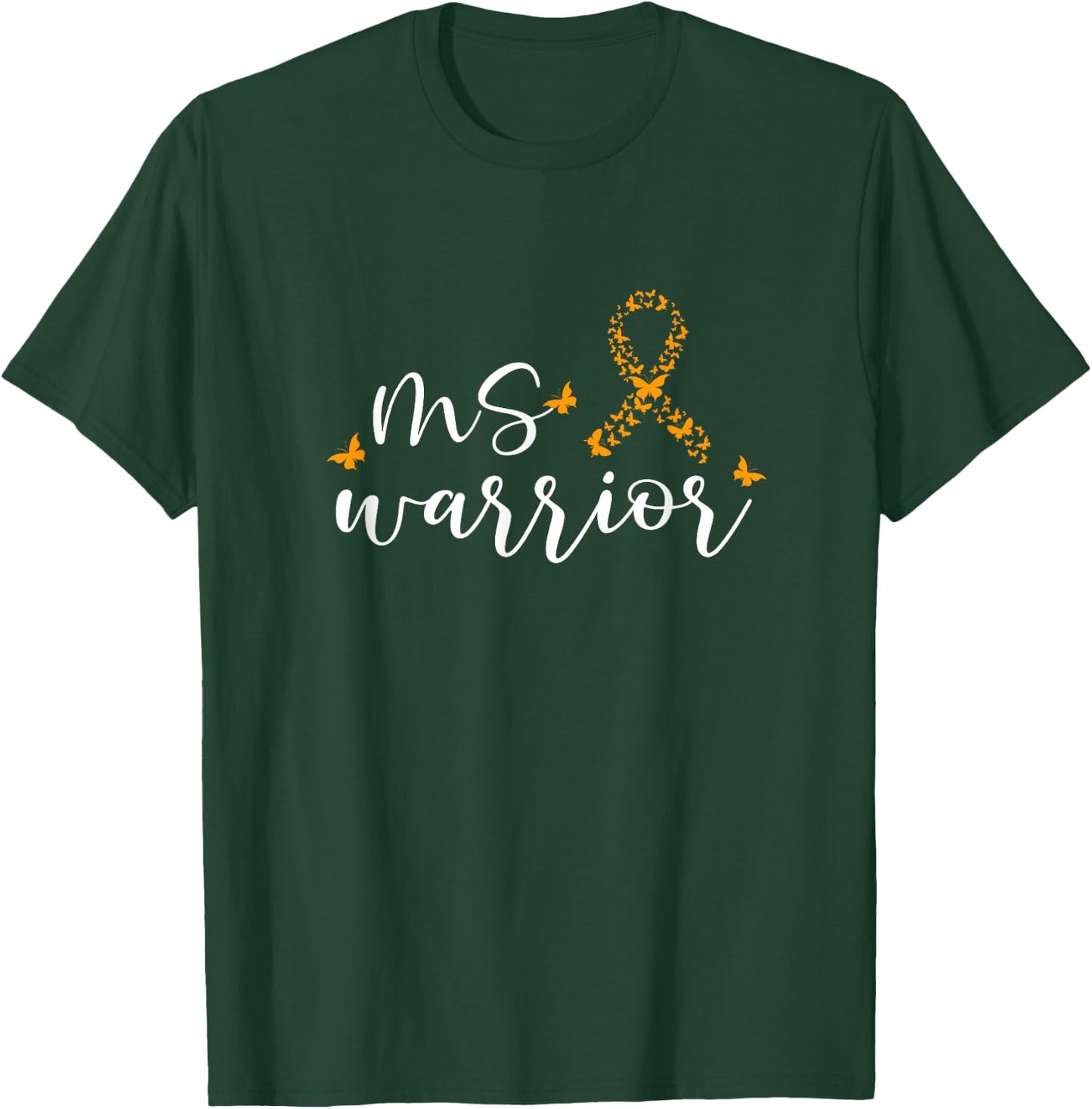 MS Awareness Month Multiple Sclerosis MS Warrior Butterfly T-Shirt - T-Shirt | Forest