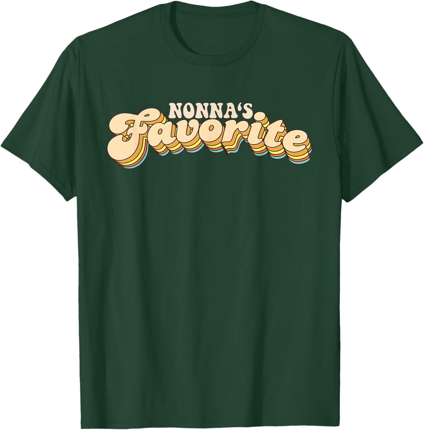 Funny Family Gifts And Gifts For Grandkids Nonna's Favorite Retro Vintage Bold Text -Adult T-Shirt - T-Shirt | Forest