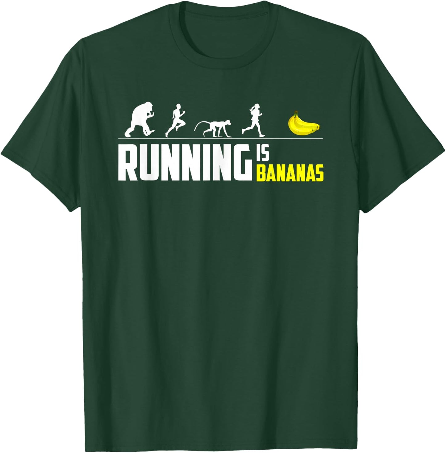 Marathon Runner Finisher Running is Bananas Funny Graphic T-Shirt - T-Shirt | Forest